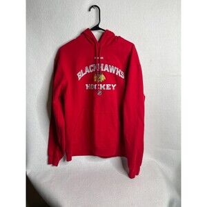 Men's Reebok Chicago Blackhawks NHL Hockey Red Hoodie Hooded Sweatshirt L Large